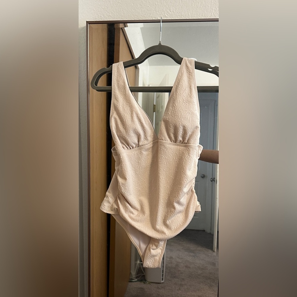 Elegant Cream One-Piece Swimsuit